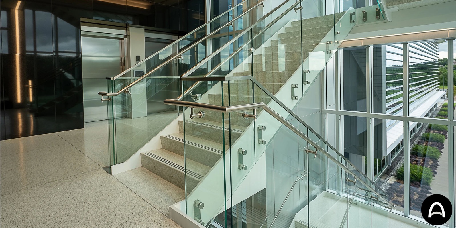 Bank of the Ozarks structural glass railing